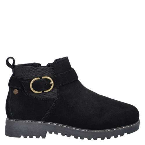 Skechers Arch Fit Marlie suède enkelboots met profielzool zwart