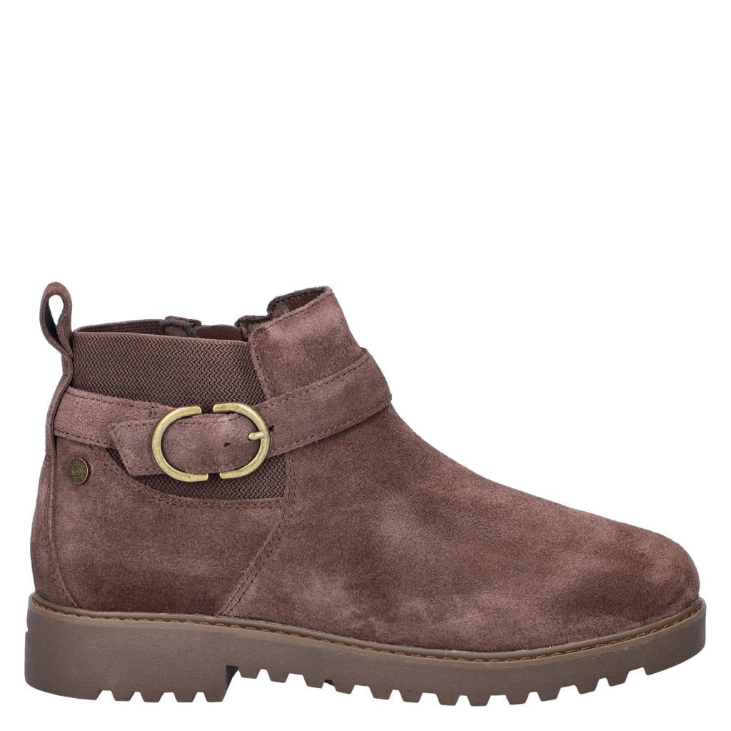 Skechers Arch Fit Marlie suède enkelboots met profielzool - bruin
