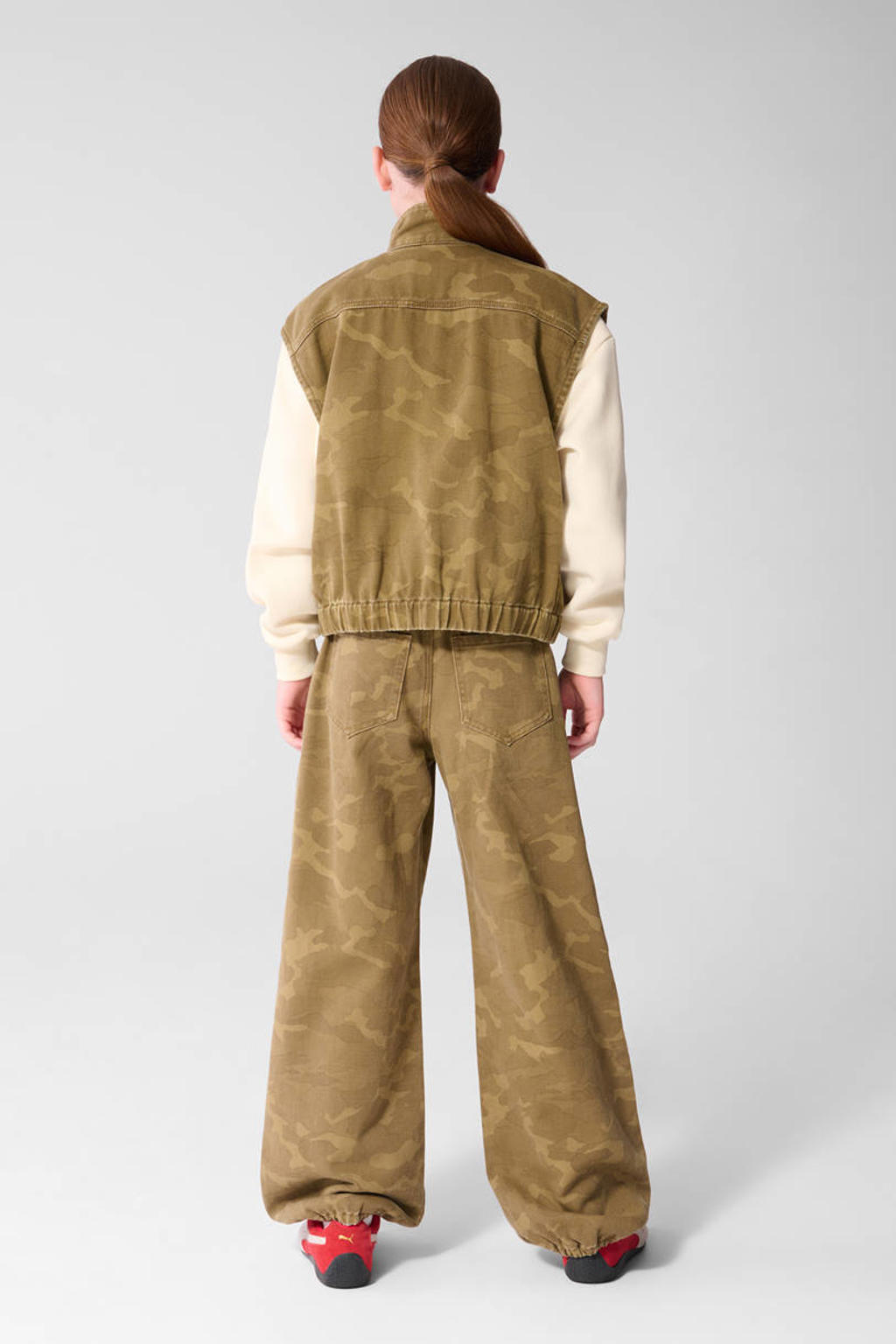 Shoeby oversized camouflage gilet met studs - groen