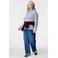 MS Mode gestreepte blouse - blauw/ecru/rood