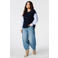 MS Mode trui met kabels - donkerblauw/wit