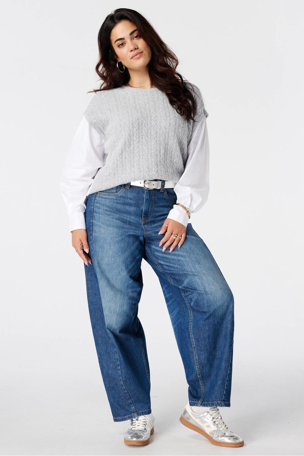 MS Mode sweater - grijs/ecru