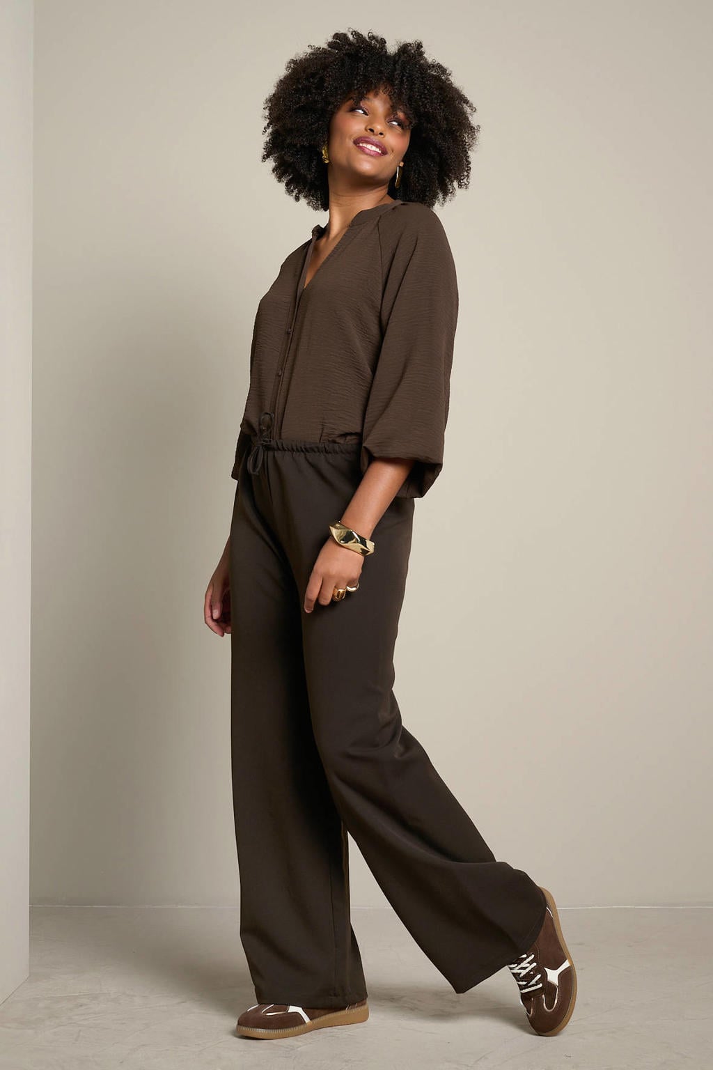 LOLALIZA blouse - donkerbruin