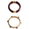 Mango armband - set van 2 goudkleurig/rood
