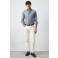 Mango Man slim fit overhemd met krijtstreep - lichtblauw