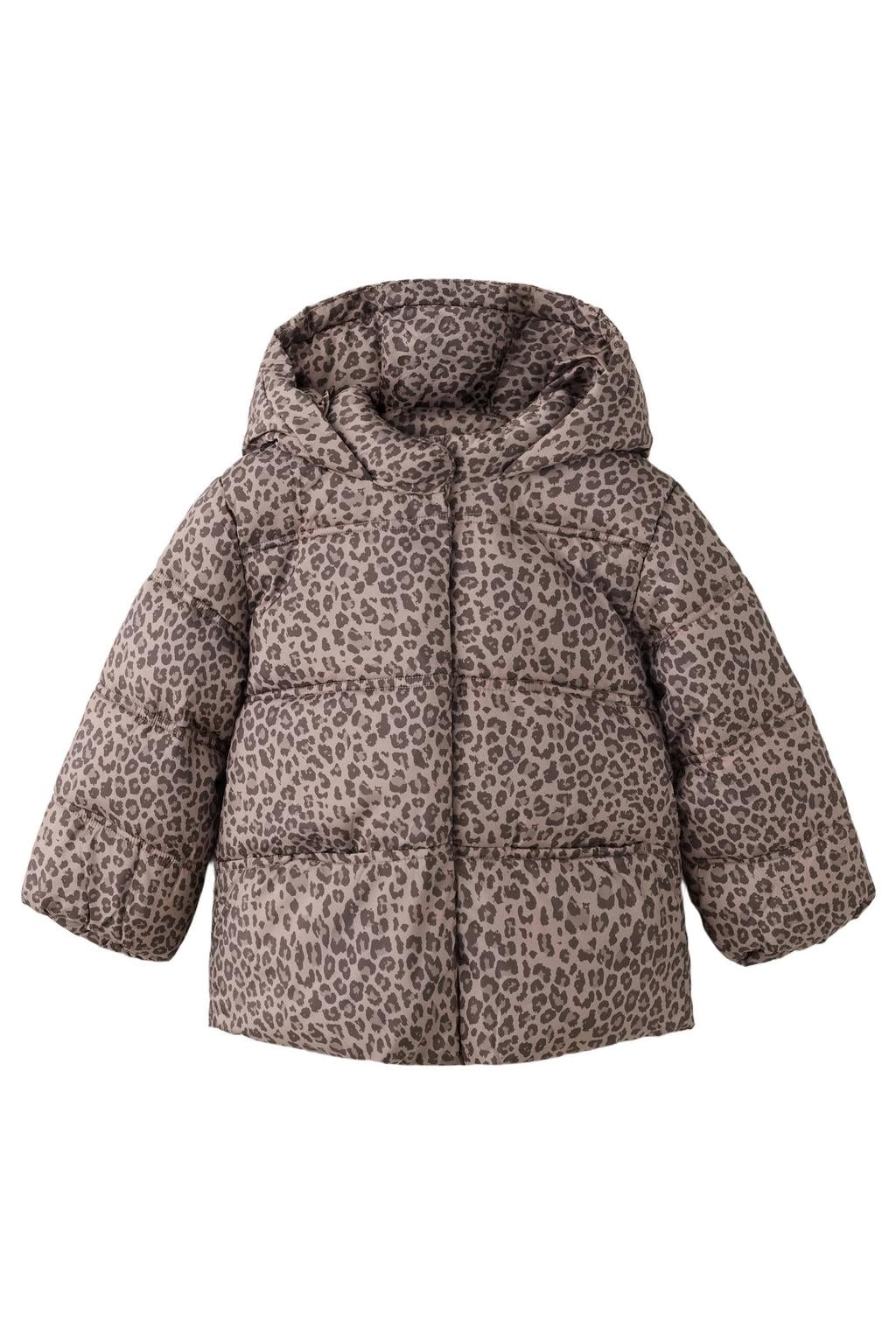 Mango Kids winteranorak met panterprint - bruin