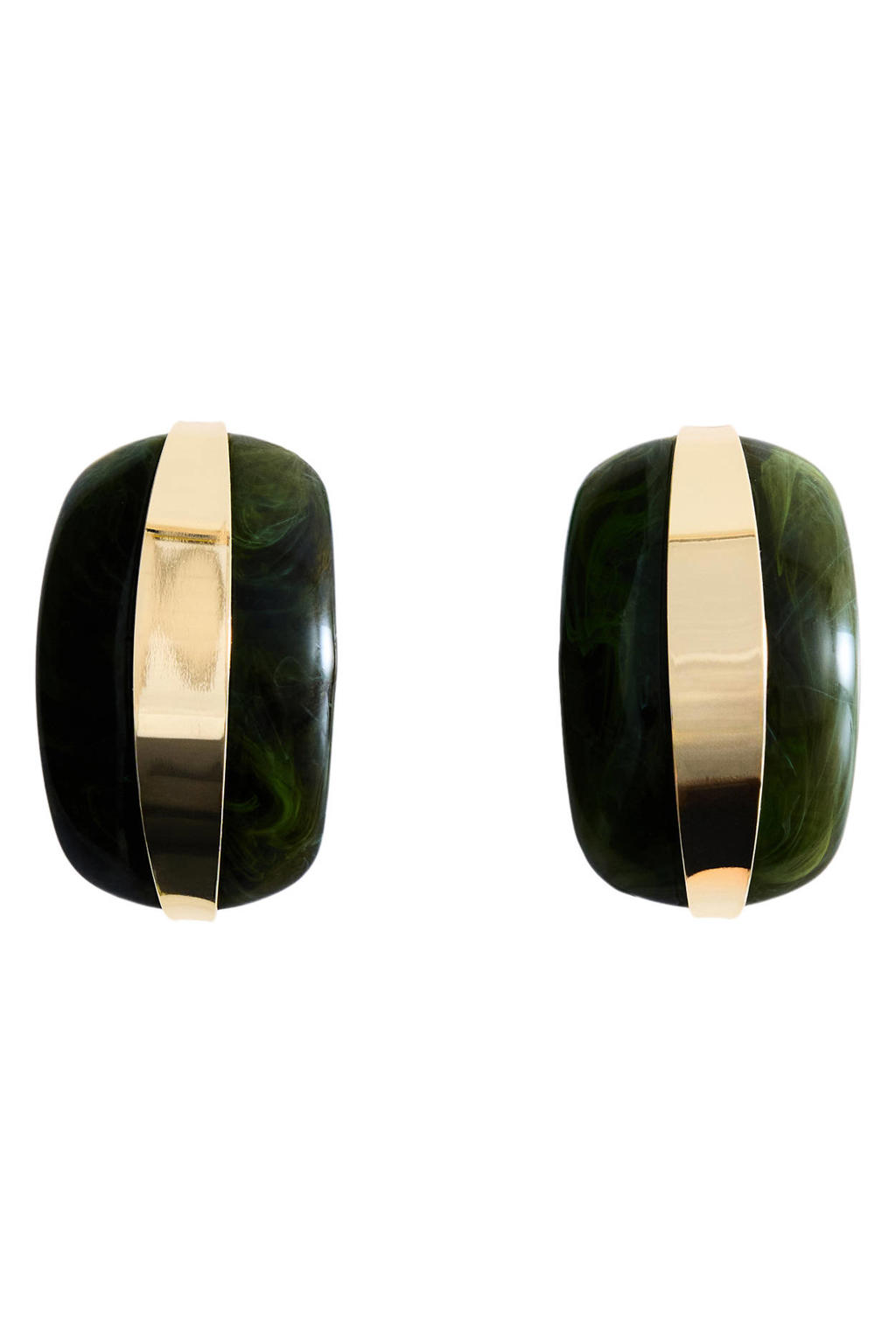 Mango oorbellen goudkleurig/groen