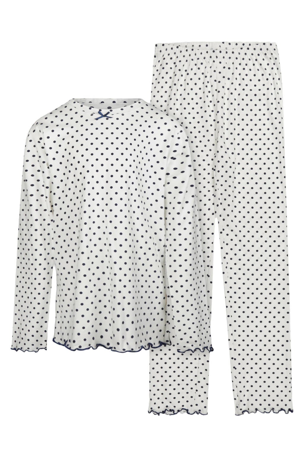 Little Label pyjama met stippen - wit/donkerblauw