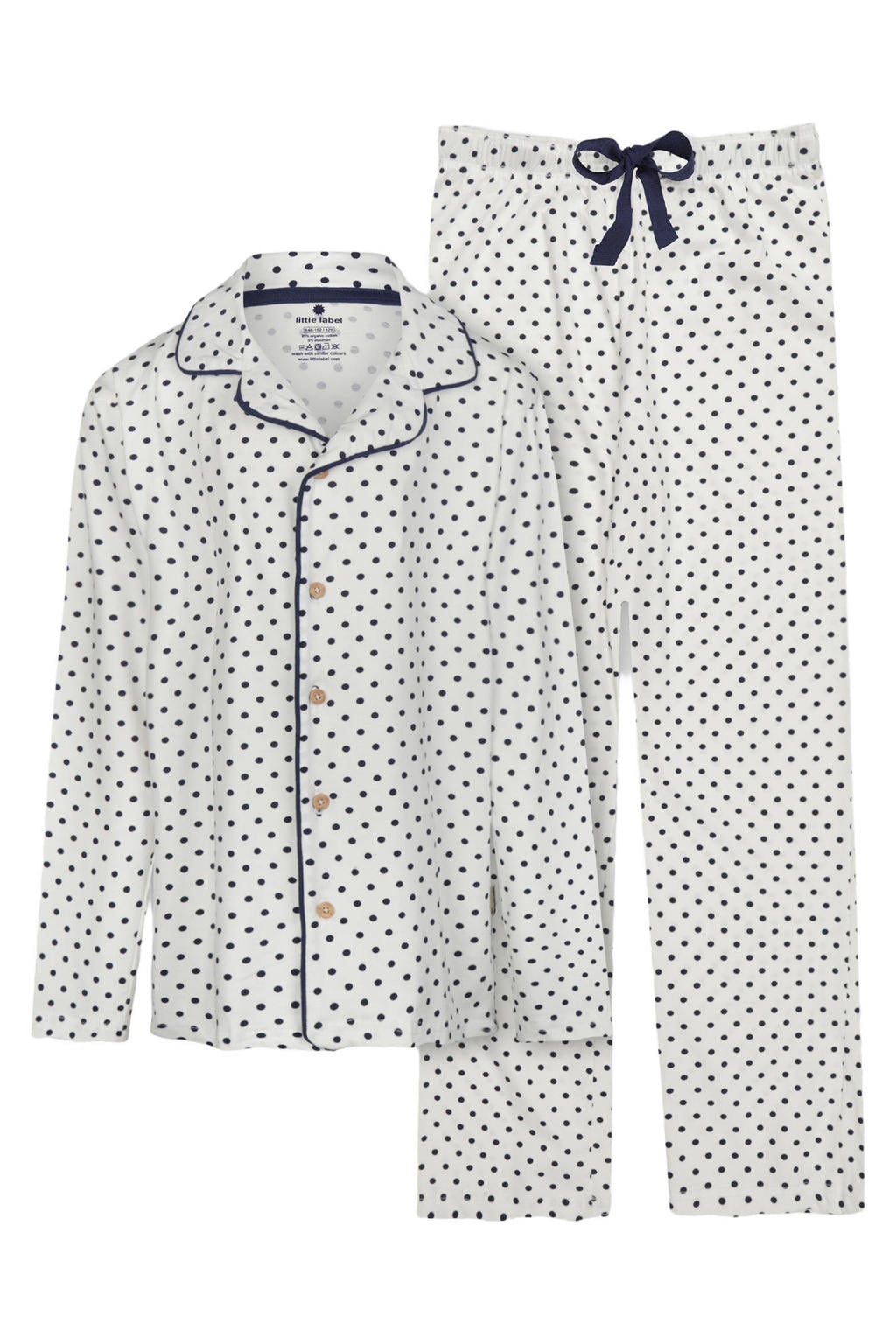 Little Label pyjama met stippen - wit/donkerblauw