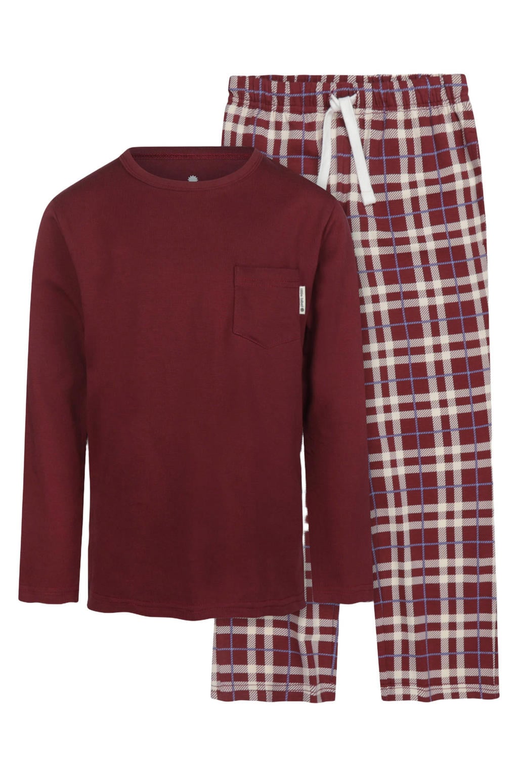 Little Label geruite pyjama - donkerrood/wit