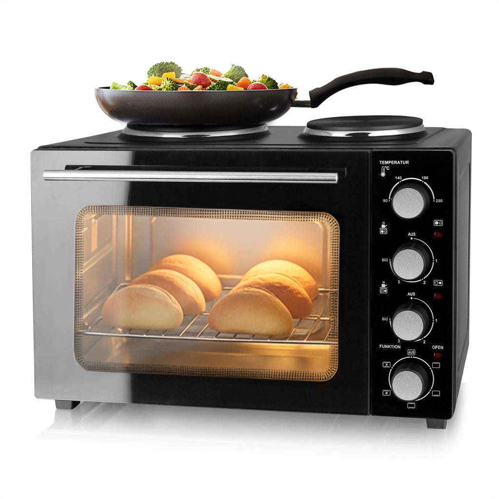 Emerio Mini-oven met 2 kookplaten – Alles-in-één