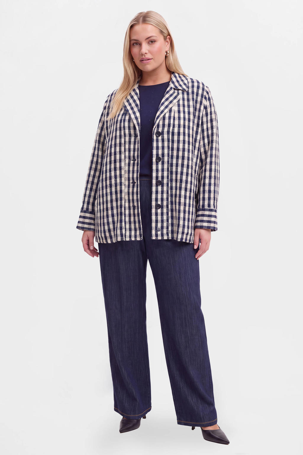 YOEK jas Plus Size - blauw