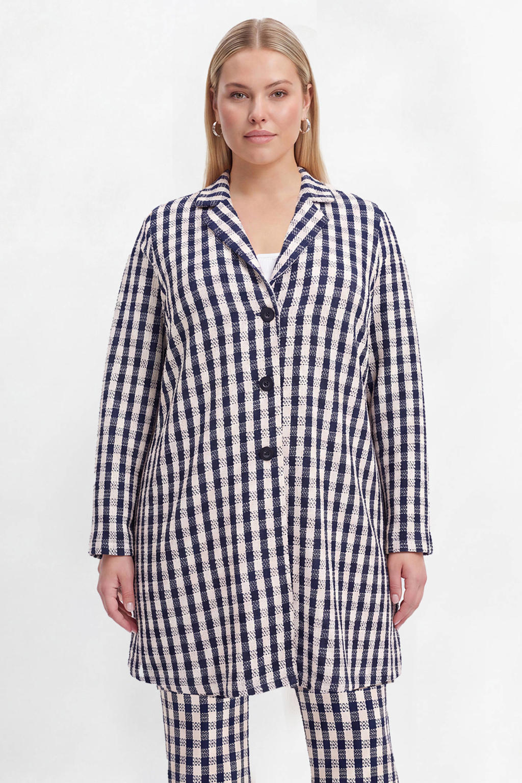 YOEK blazer Plus Size - blauw