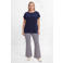 YOEK geruite flared broek Plus Size - blauw