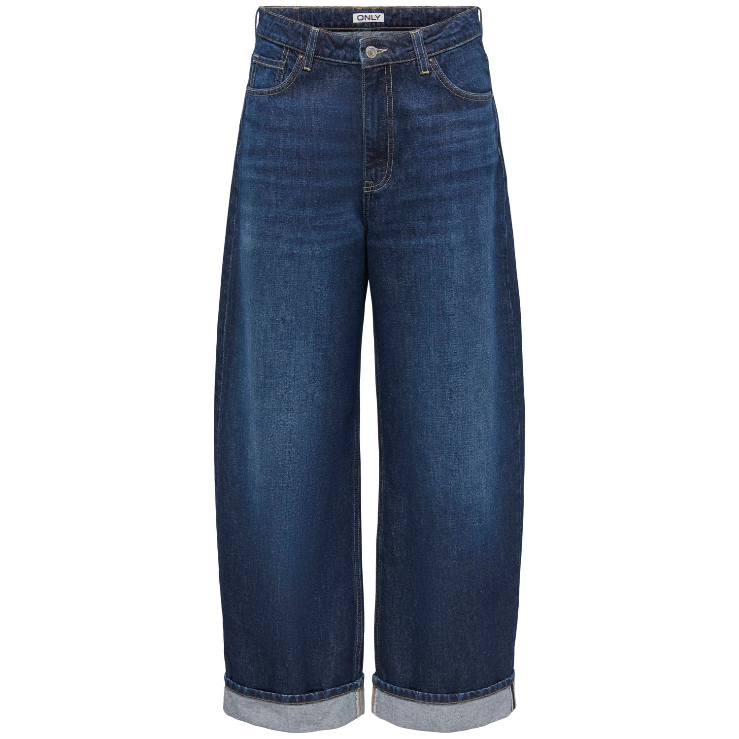 ONLY Onlvanray Mw Loose Fold Up Dnm Cro223 jeans dark blue denim