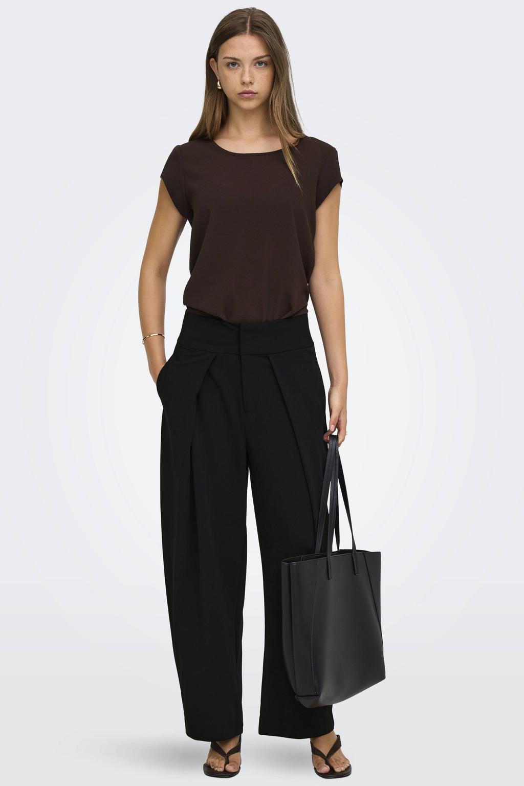 ONLY high waist ballon casual broek - zwart