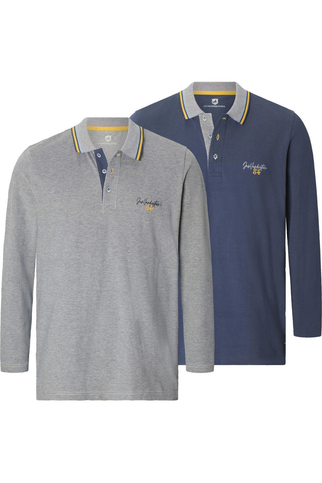 Jan Vanderstorm polo Plus Size - donkerblauw