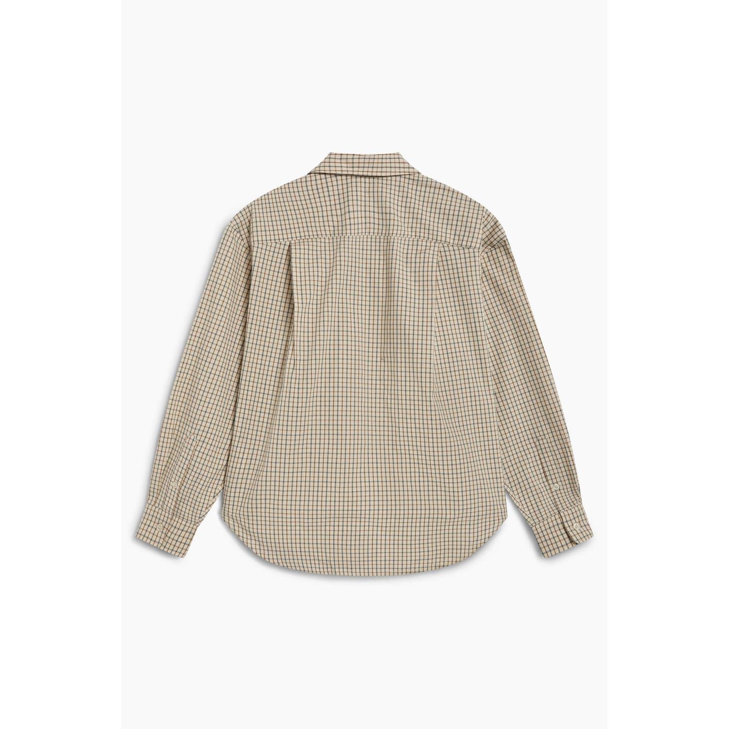 The New Society geruite top beige