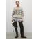 The New Society trui met print en wol - beige/zwart