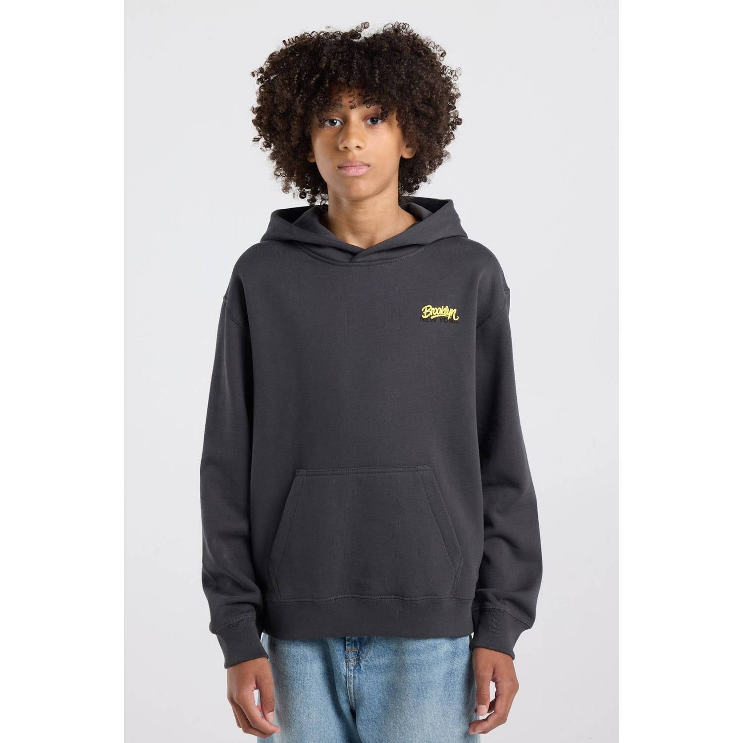 America Today hoodie met backprint zwart geel