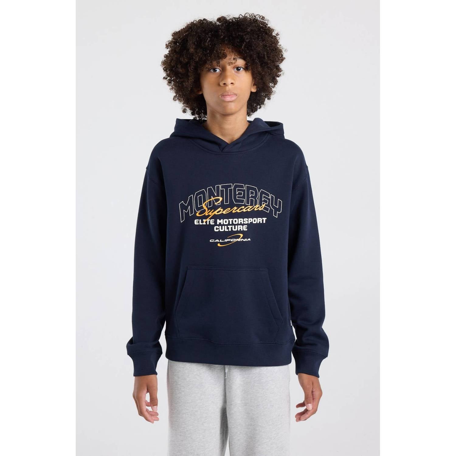America Today hoodie met tekst donkerblauw