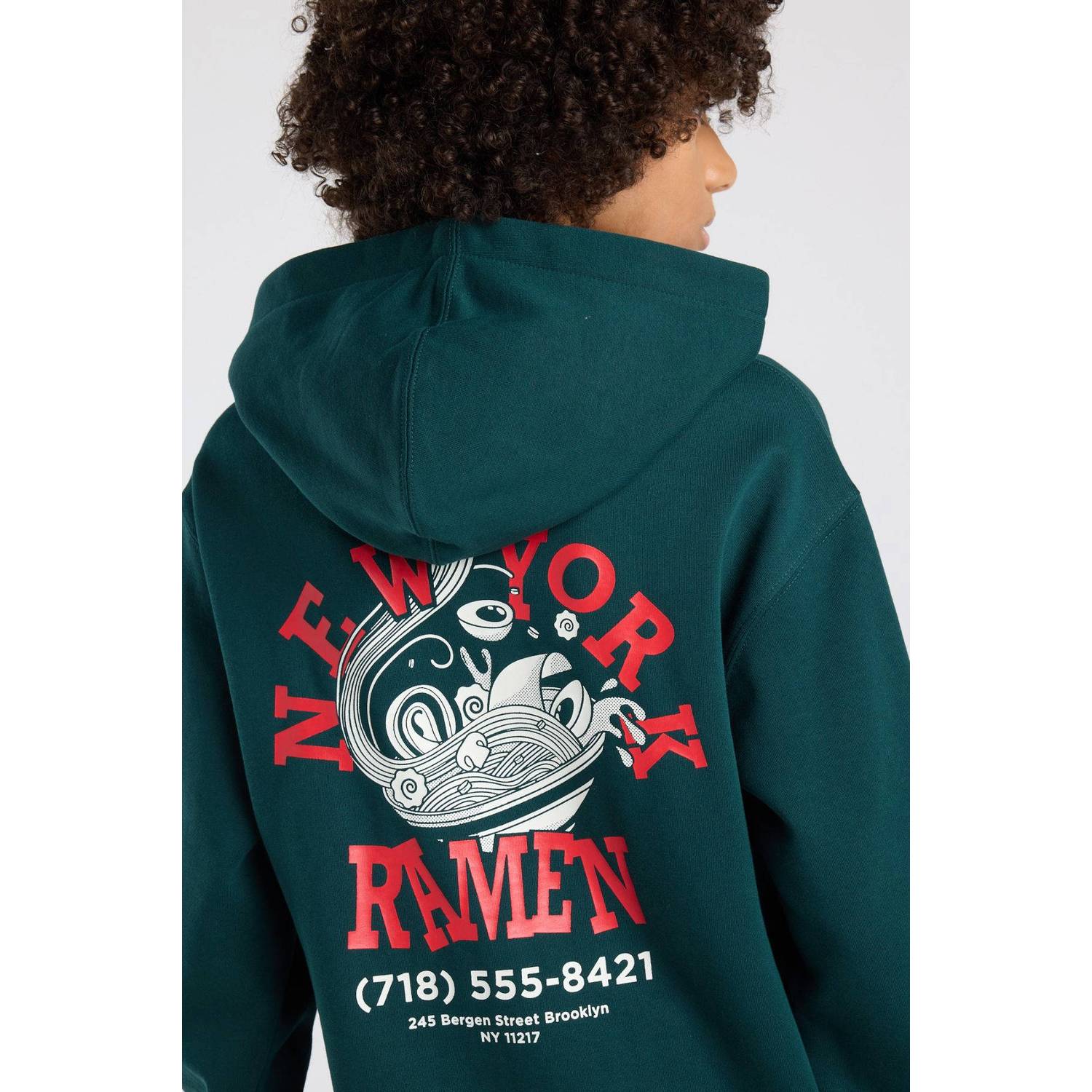 America Today hoodie met backprint groen rood