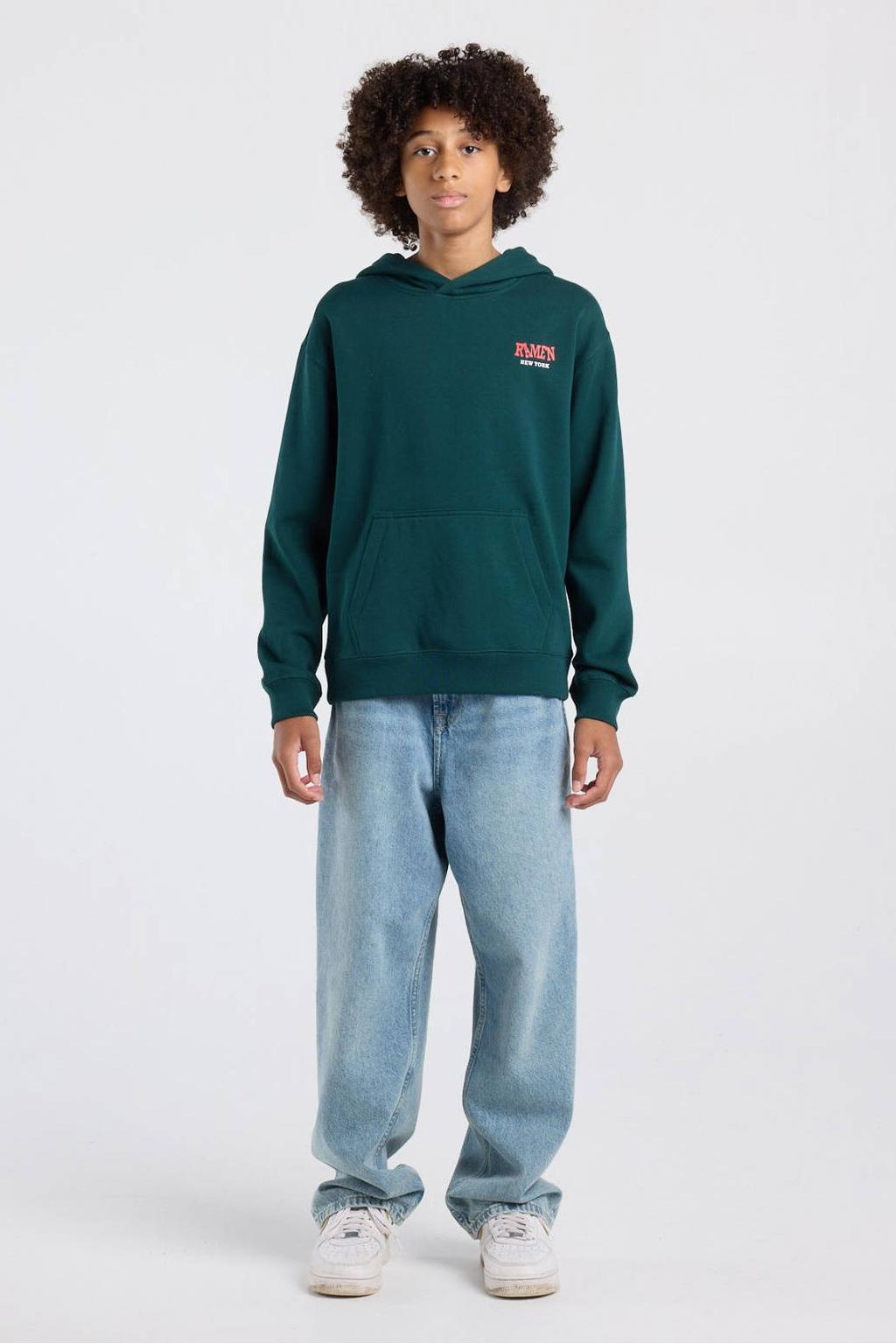 America Today hoodie met backprint - groen/rood