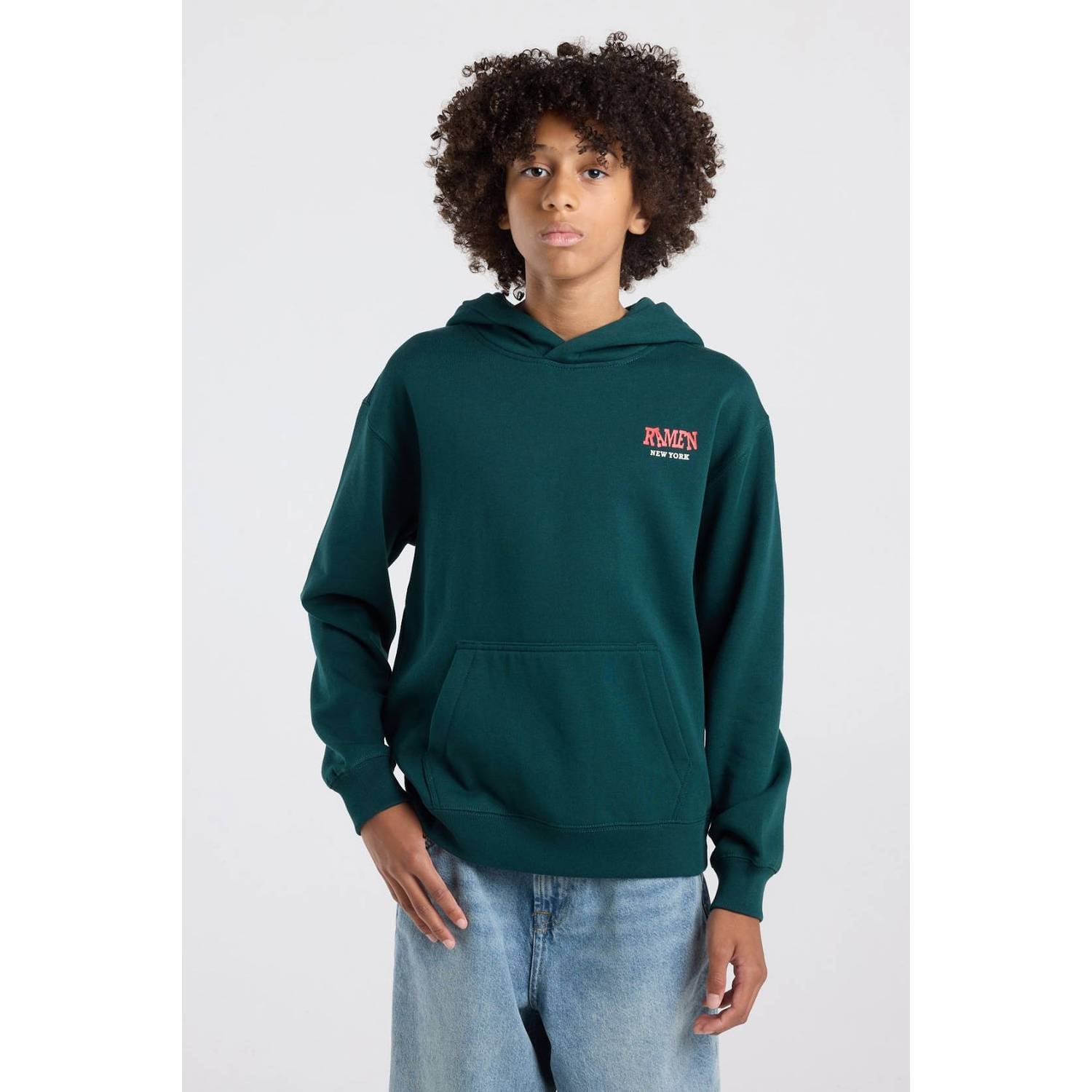 America Today hoodie met backprint groen rood