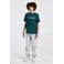 America Today T-shirt met tekst - petrol