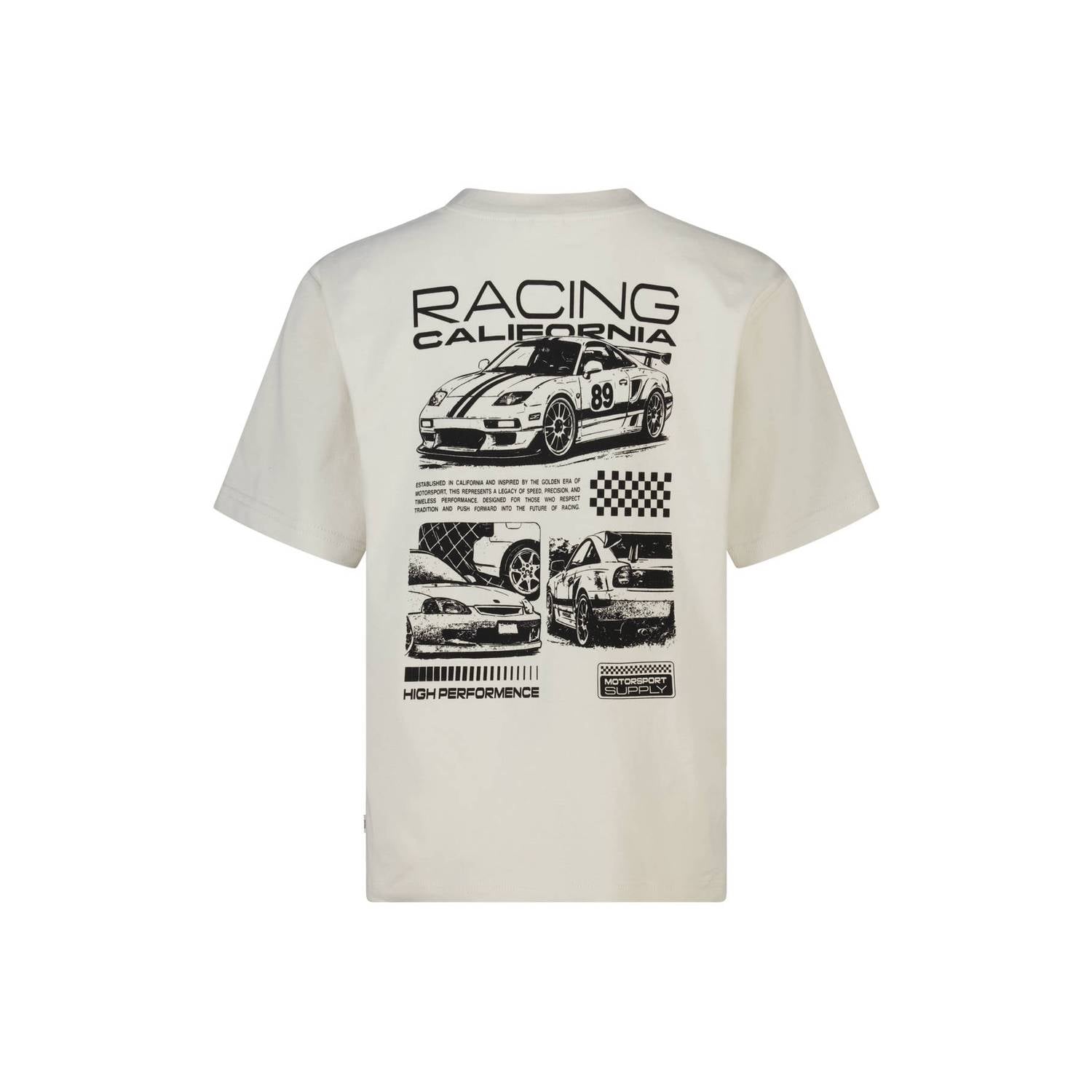 America Today T-shirt met backprint ecru