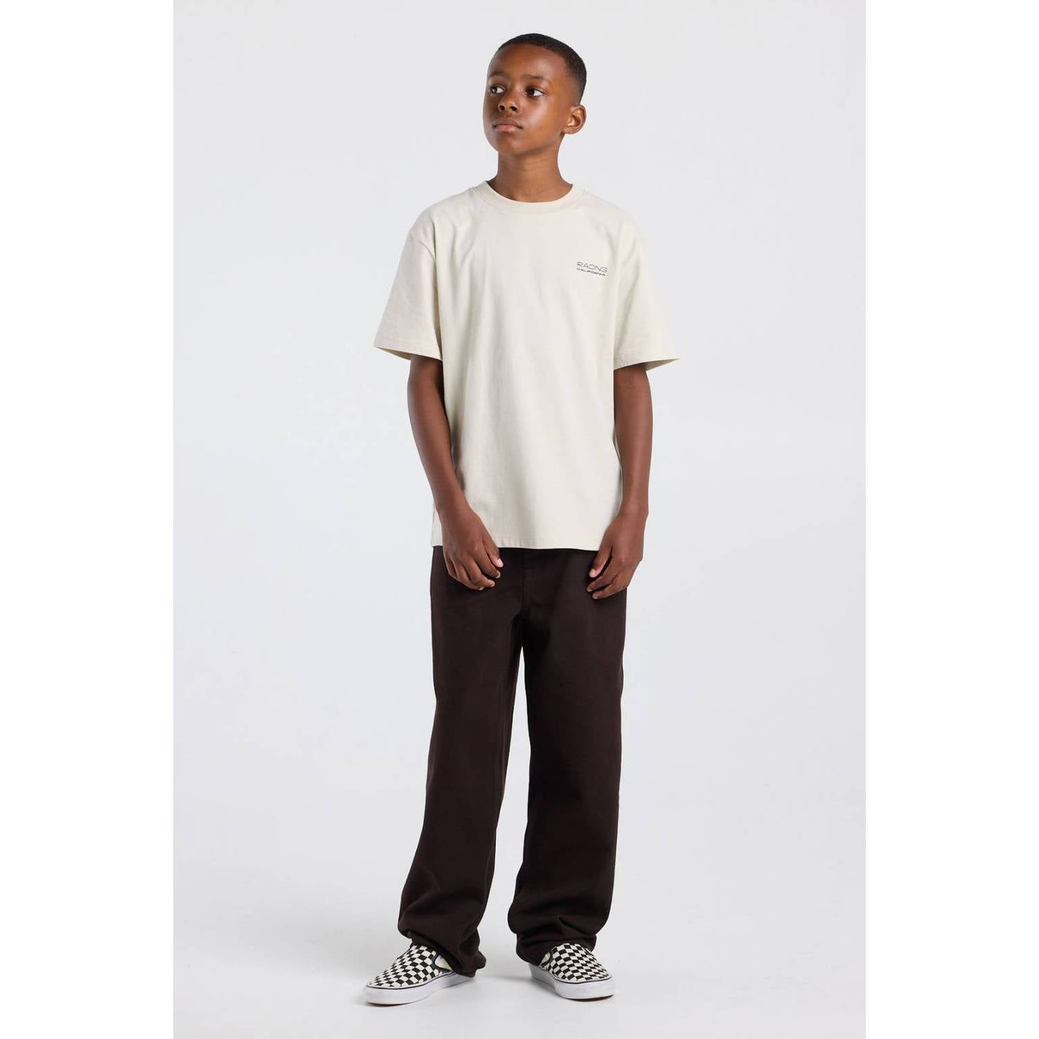 America Today T-shirt met backprint ecru