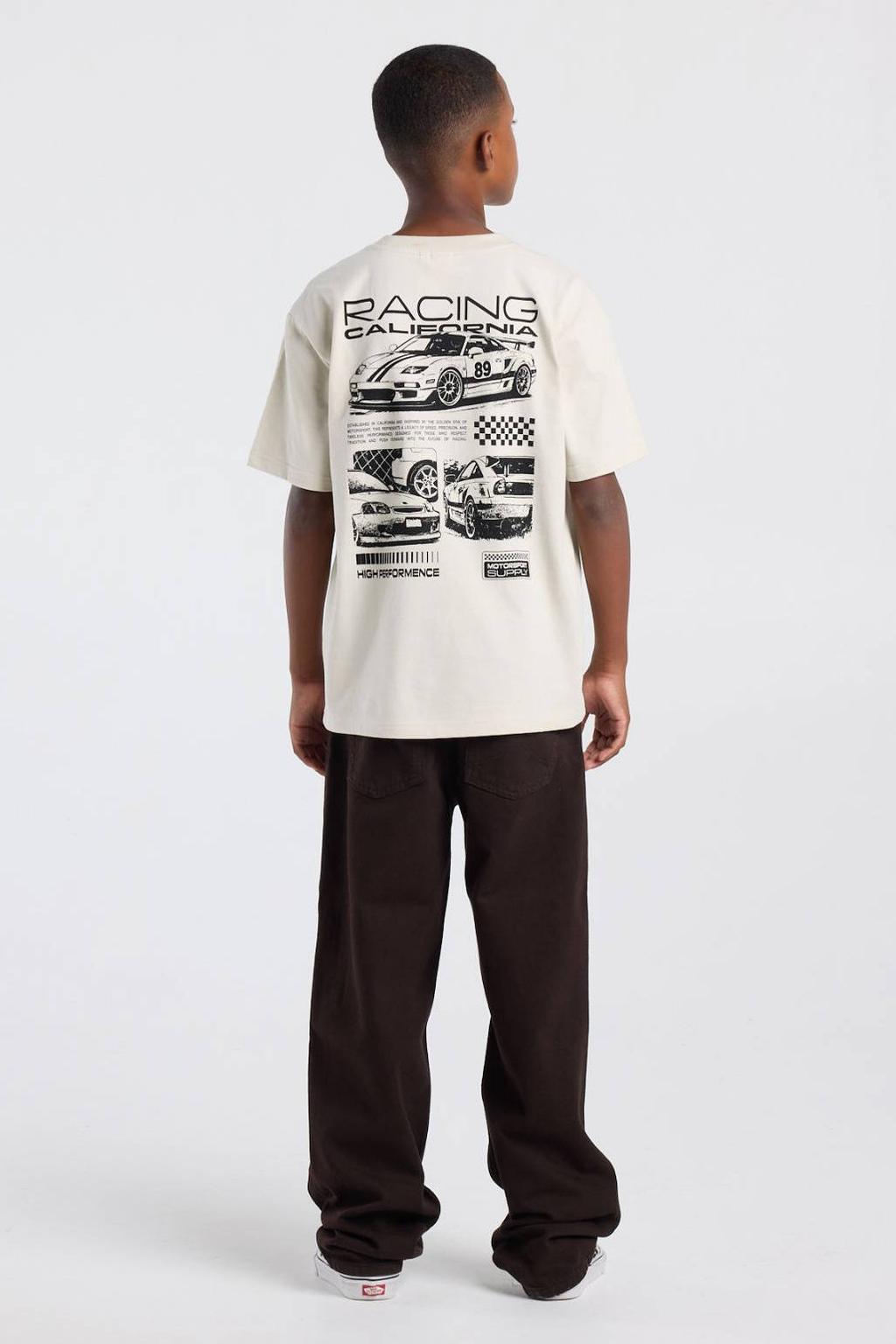 America Today T-shirt met backprint - ecru