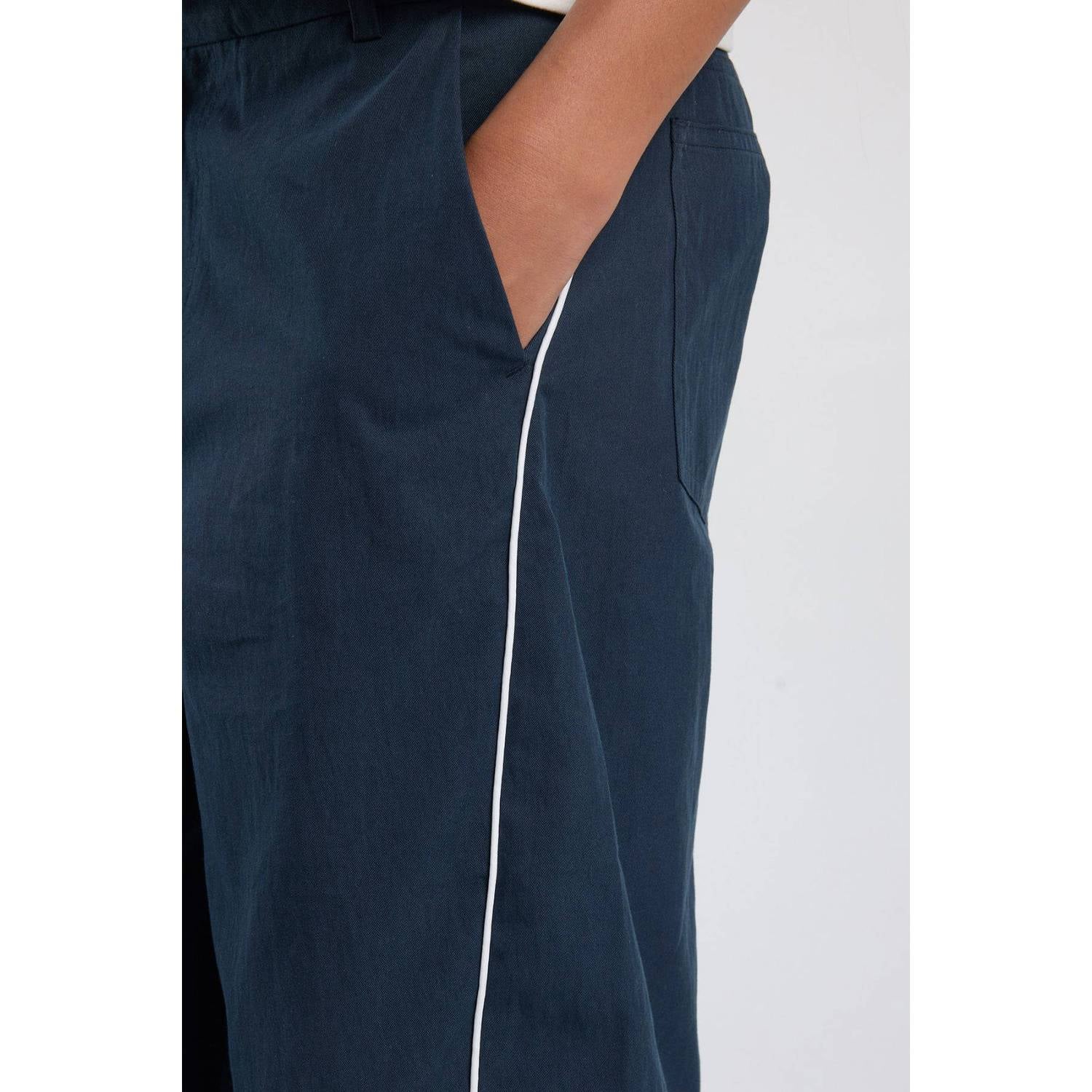 America Today casual broek donkerblauw wit