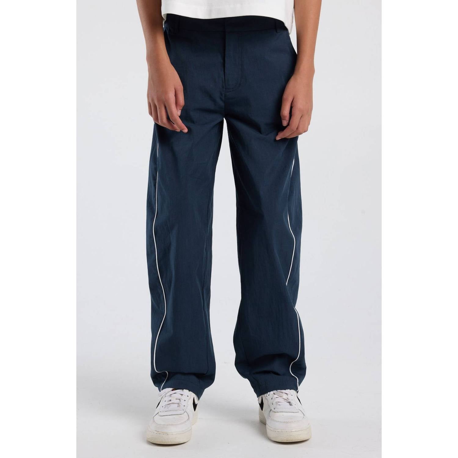 America Today casual broek donkerblauw wit