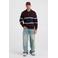 America Today oversized gebreide gestreepte trui - donkerrood