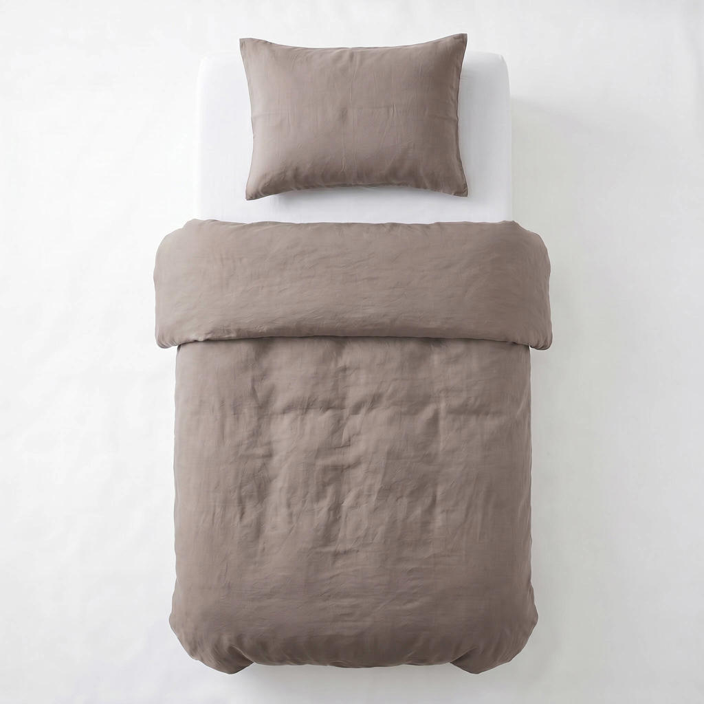Dreamhouse katoenen 1-persoons dekbedovertrek 140x200 cm - taupe