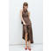 Mango geruite top - bruin