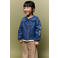 Mango Kids denim blouse met borduursels - donkerblauw