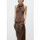 Mango geruite midi rok - bruin