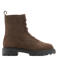Mango Kids suède enkelboots met profielzool - donkerbruin