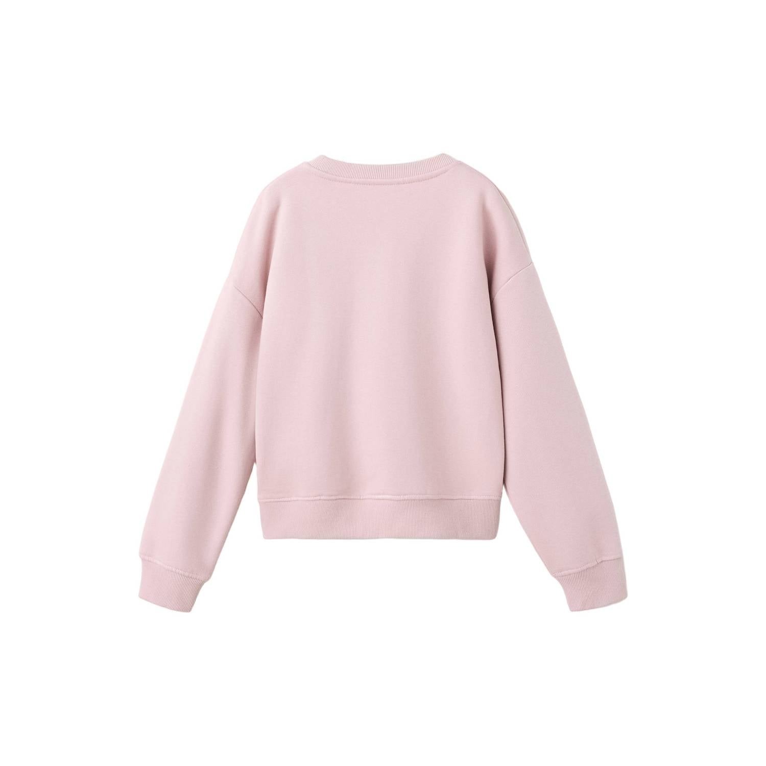 Mango Kids sweater met print lichtroze