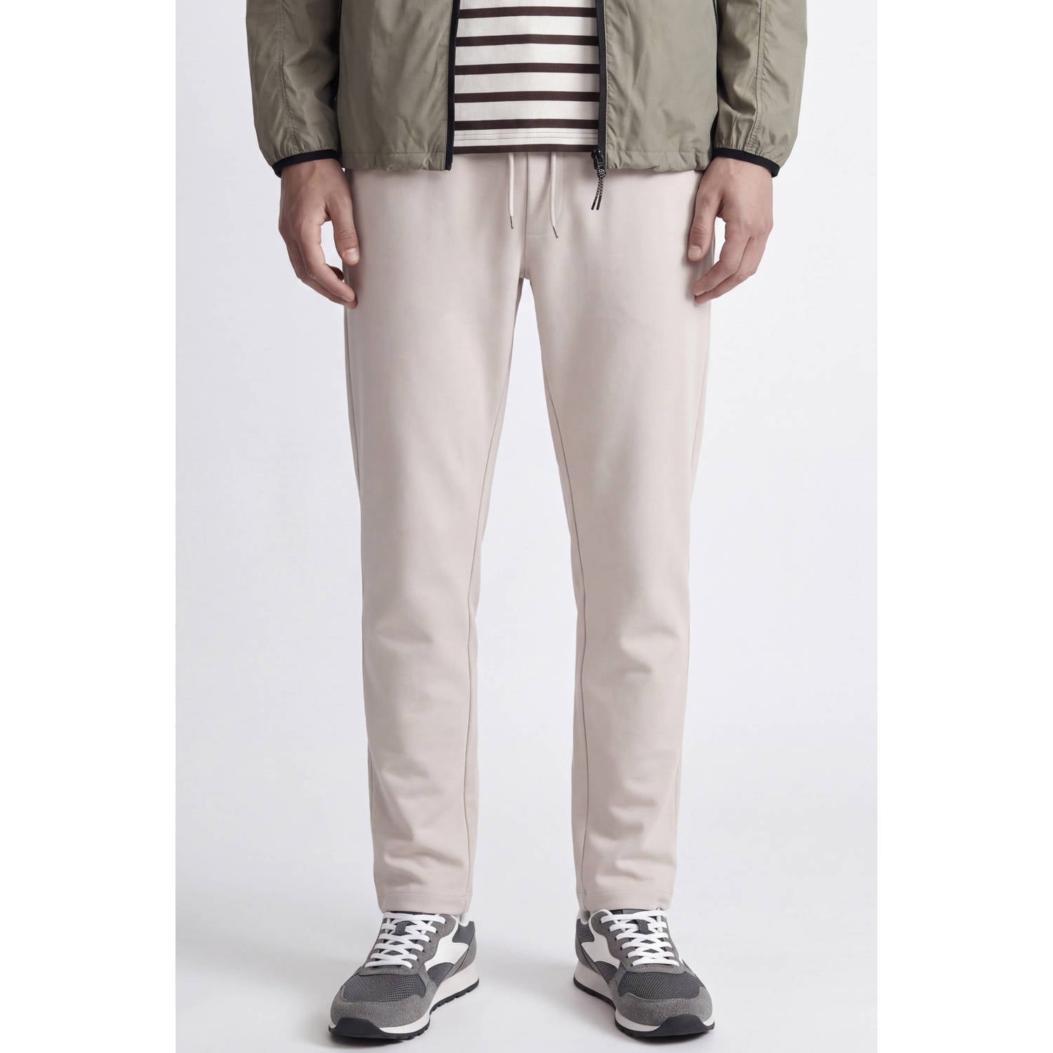 JACK & JONES PANTS STUDIO relaxed fit gebreide joggingbroek moonbeam