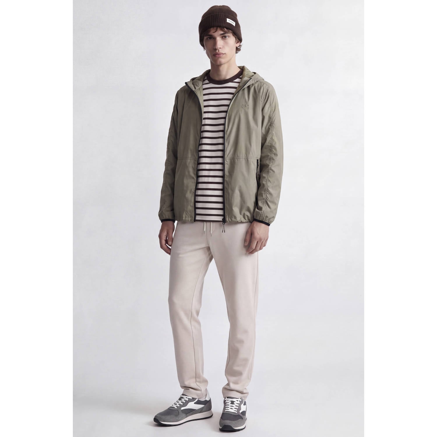 JACK & JONES PANTS STUDIO relaxed fit gebreide joggingbroek moonbeam