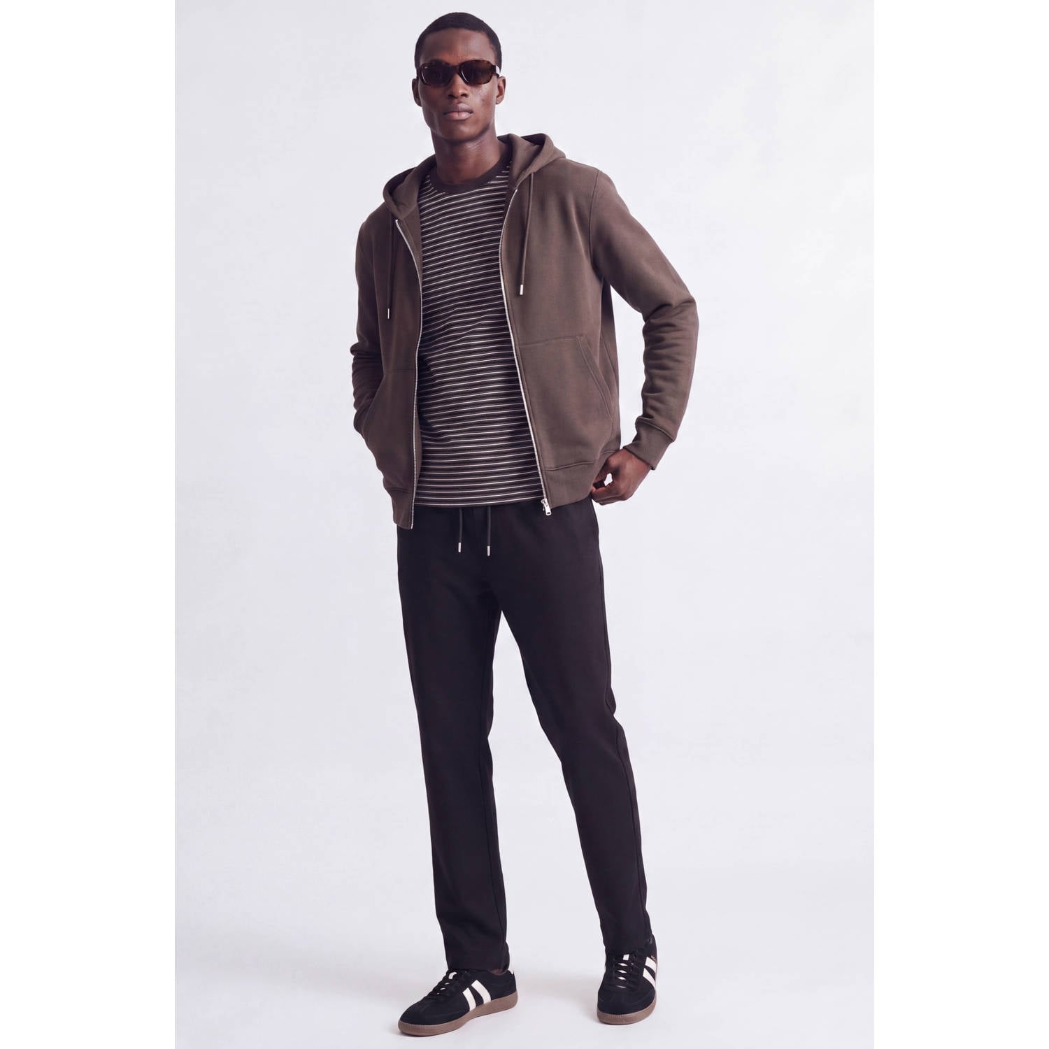 JACK & JONES PANTS STUDIO relaxed fit gebreide joggingbroek zwart