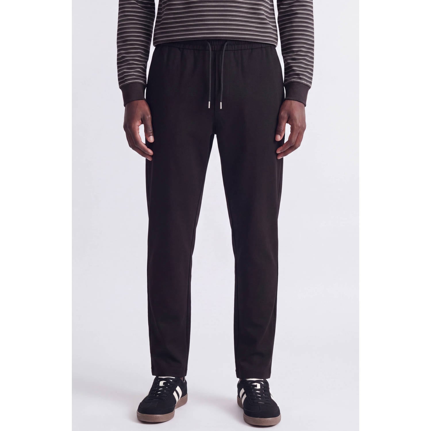 JACK & JONES PANTS STUDIO relaxed fit gebreide joggingbroek zwart