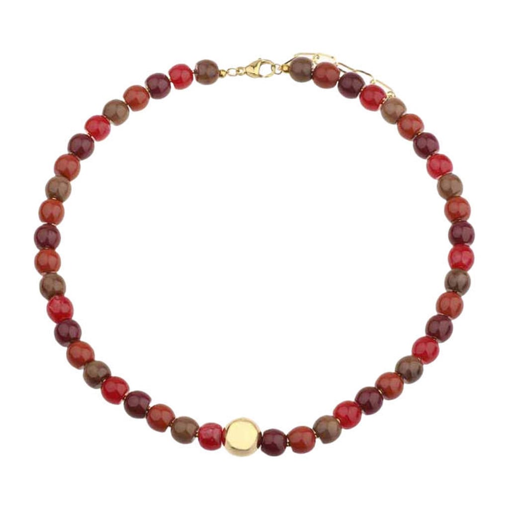 By Jam Gioielli kralenketting bruin/rood
