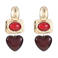 Candy Sweet Jewellery oorbellen goudkleurig/bordeauxrood