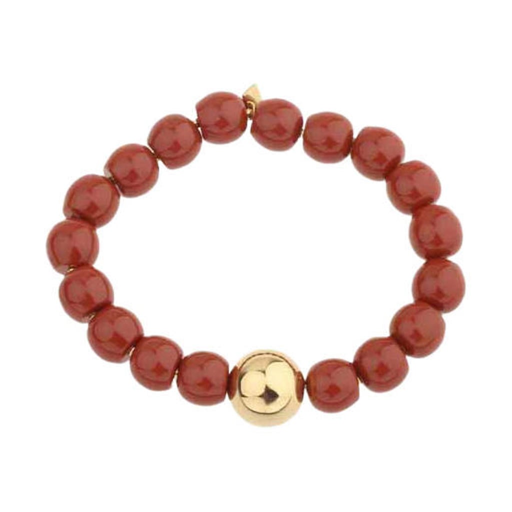 By Jam Gioielli armband met kralen bruin