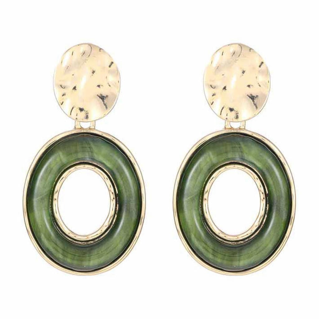 Candy Sweet Jewellery oorbellen goudkleurig/groen