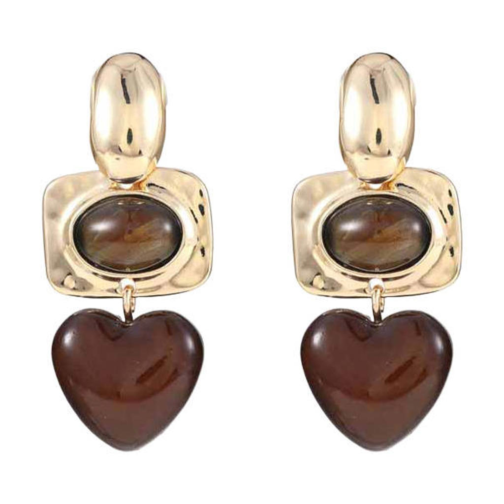 Candy Sweet Jewellery oorbellen goudkleurig/bruin